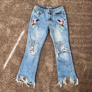 Zara Embroidered jeans